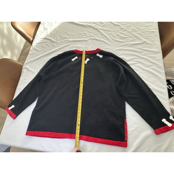 quaker factory Knit cardigan Dog Christmas Ugly Sweater Women’s 2X XXL Black - Picture 9 of 9